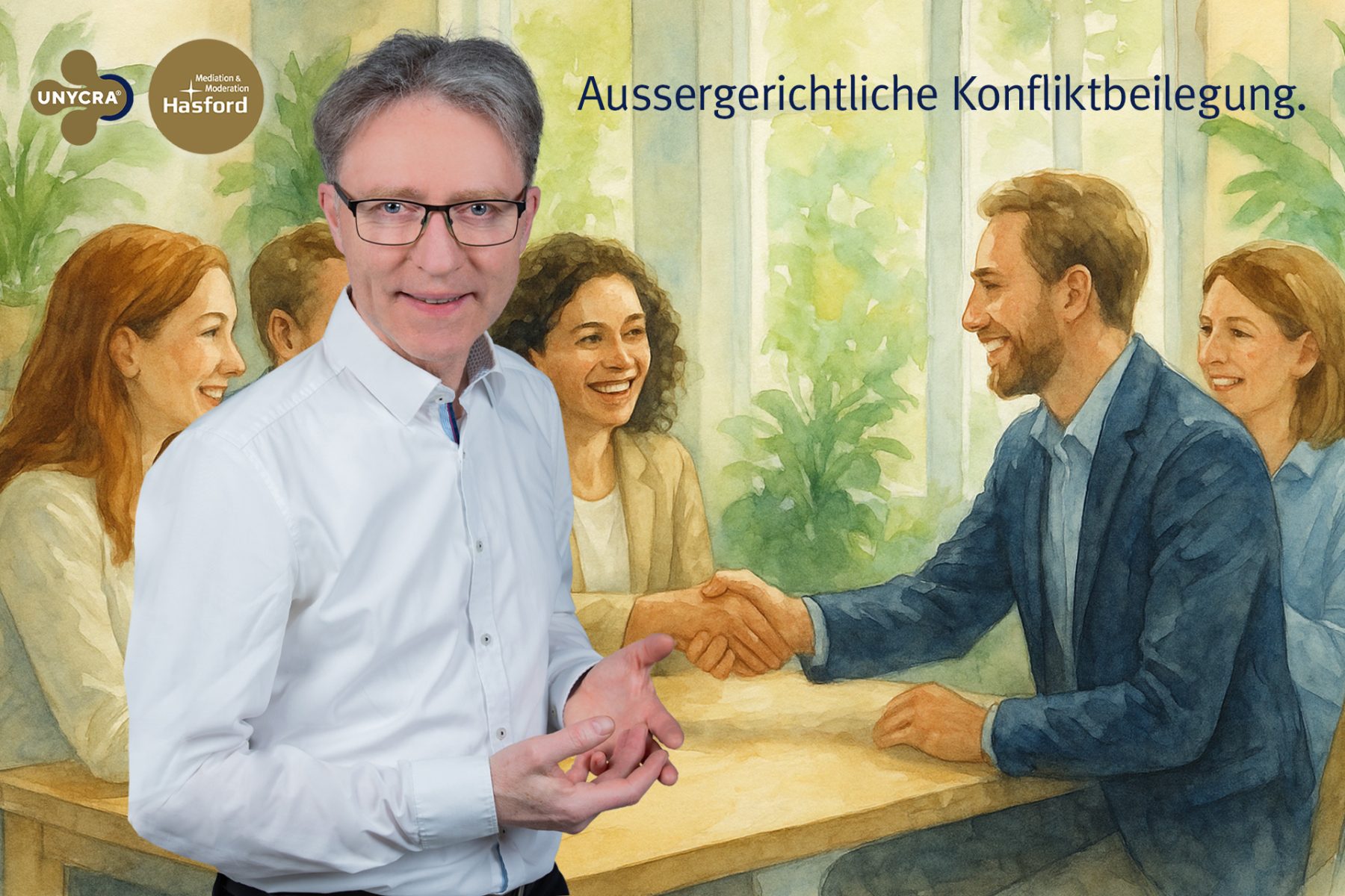 Aussergerichtliche Konfliktbeilegung: Es klingt so banal und für einige von euch wahrscheinlich auch ein wenig falsch, doch Konflikte gehören zum Alltag von Unternehmen, Verbänden, Stiftungen und Organisationen dazu – so wie am Montag die Woche beginnt. Manchmal sind es kleine Reibereien, die sich schnell klären lassen, manchmal wachsen daraus Blockaden, die ganze Abteilungen oder sogar die Zukunft eines Unternehmens gefährden.