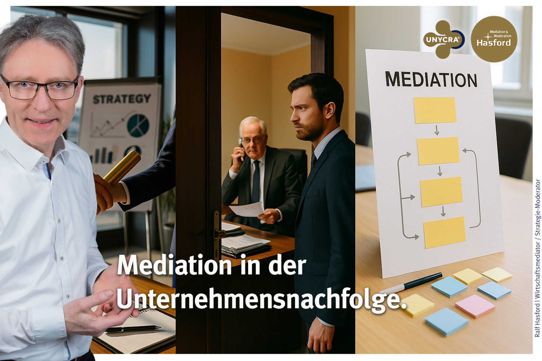 Konfliktlösung in der Unternehmensnachfolge
Konsens ohne Gesichtsverlust … Mediation im Business.