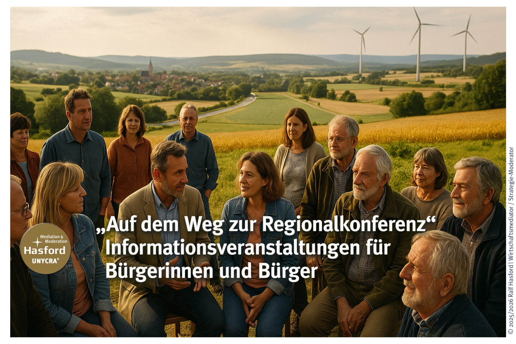 Informationsveranstaltungen für Bürgerinnen und Bürger. Beratung und Workshop Standortregion und Regionalkonferenz