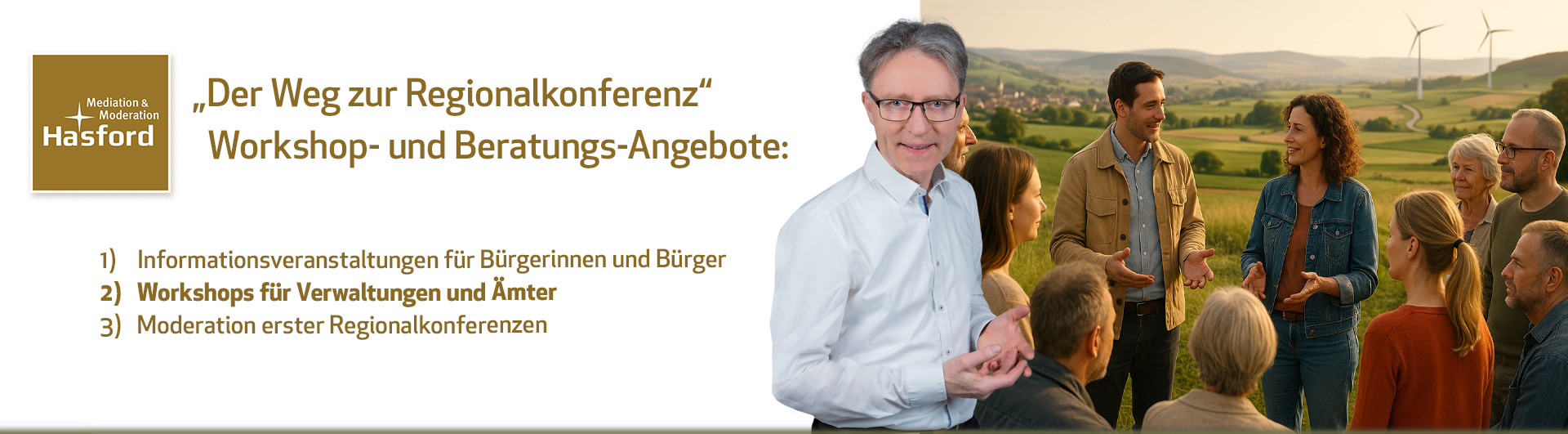 Workshops für Verwaltungen und Ämter. Workshop von der Standortregion zur Regionalkonferenz