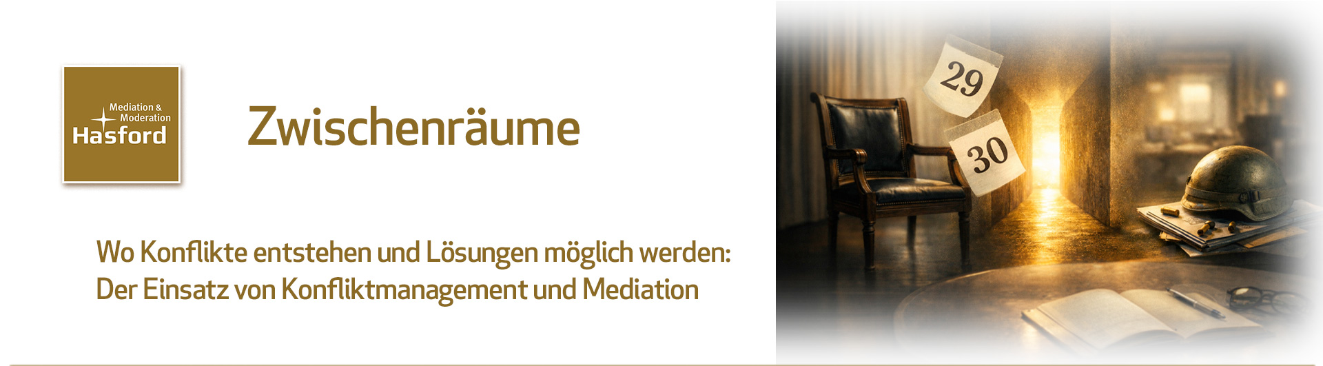 Zwischen den Jahren, Zwischen den Stühlen, Zwischen den Fronten.Konfliktlösung und Mediation schafft neue Wege zurück zur Zusammenarbeit.