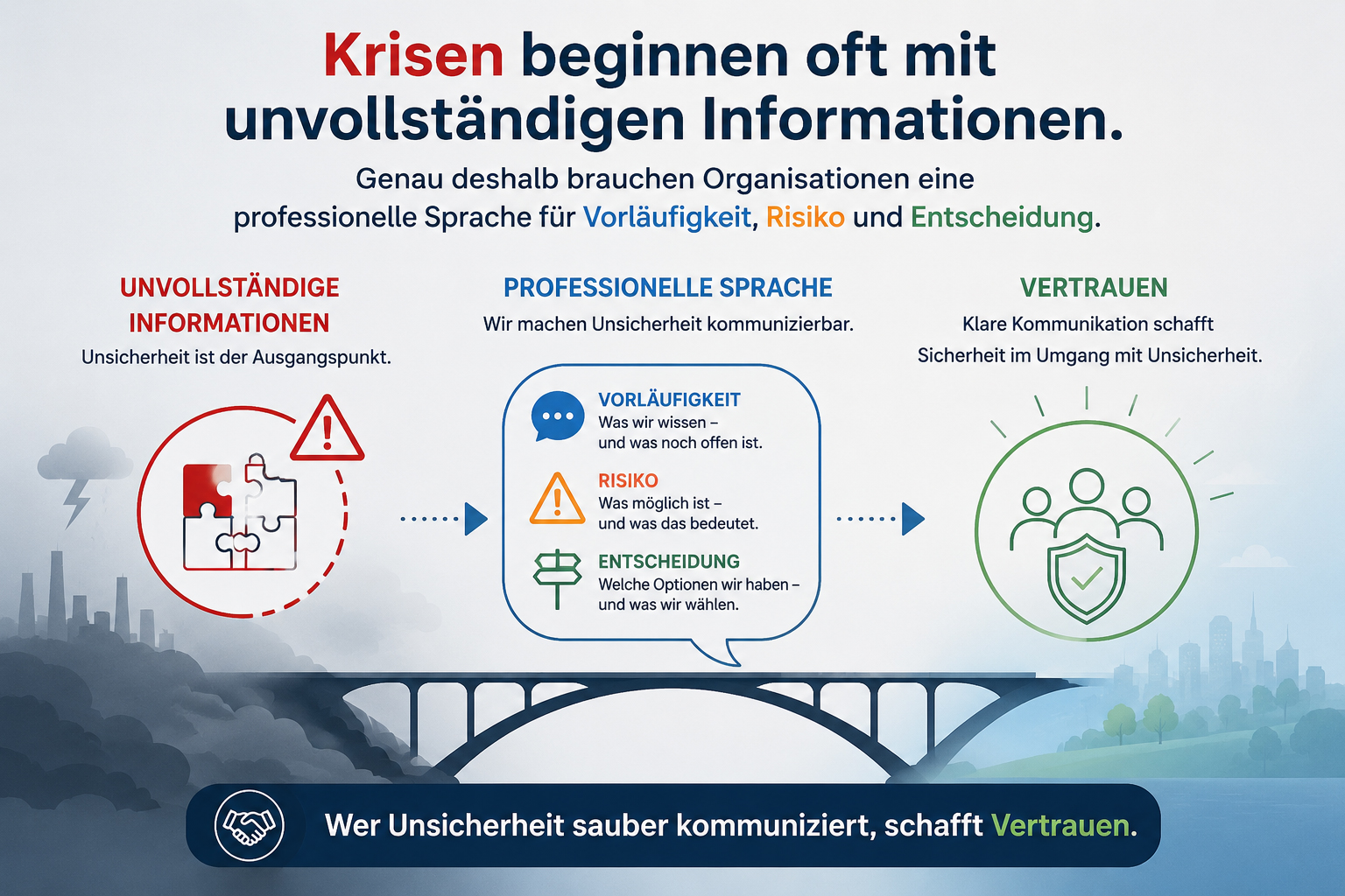 Warum KRITIS-Kommunikation?

Der Schutz Kritischer Infrastrukturen wird häufig über Technik, IT-Sicherheit, Objektschutz, Notfallpläne und gesetzliche Anforderungen betrachtet. Diese Bereiche sind unverzichtbar. Doch ihre Wirkung entsteht erst, wenn Menschen unter Druck handlungsfähig bleiben